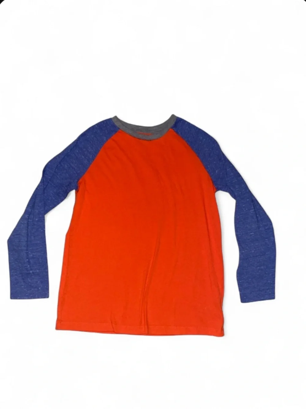Old Navy Orange Body Long Sleeve Tee with Blue Raglan Sleeves